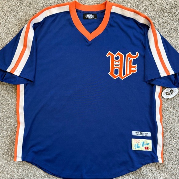 🔴Wu-Wear Baseball Jersey Size XL Wu-Tang Blue Orange Rza Gza Final Chamber